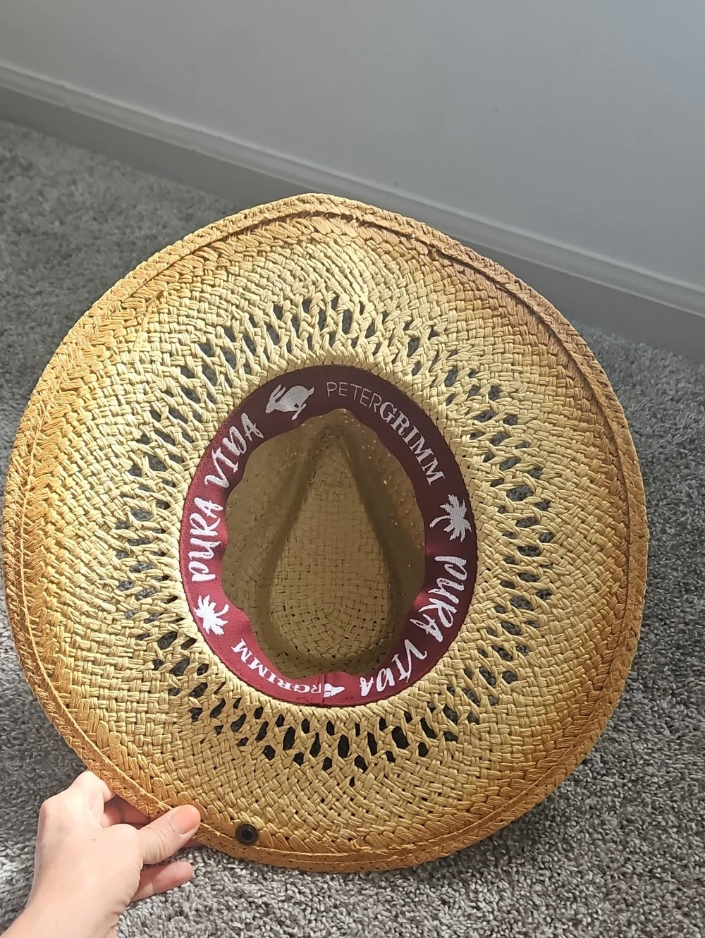 Peter Grimm Embroidered Band Straw Western Hat - Tropical Vacation Summer